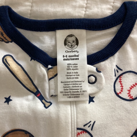 LOT - 4 PACK GERBER 100% COTTON BABY BOY SPORTS ONESIES NEW WITH TAGS 6-9 MONTHS - Picture 3 of 10